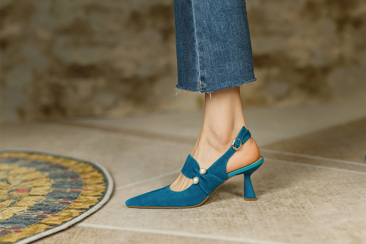 size 4 heels blue