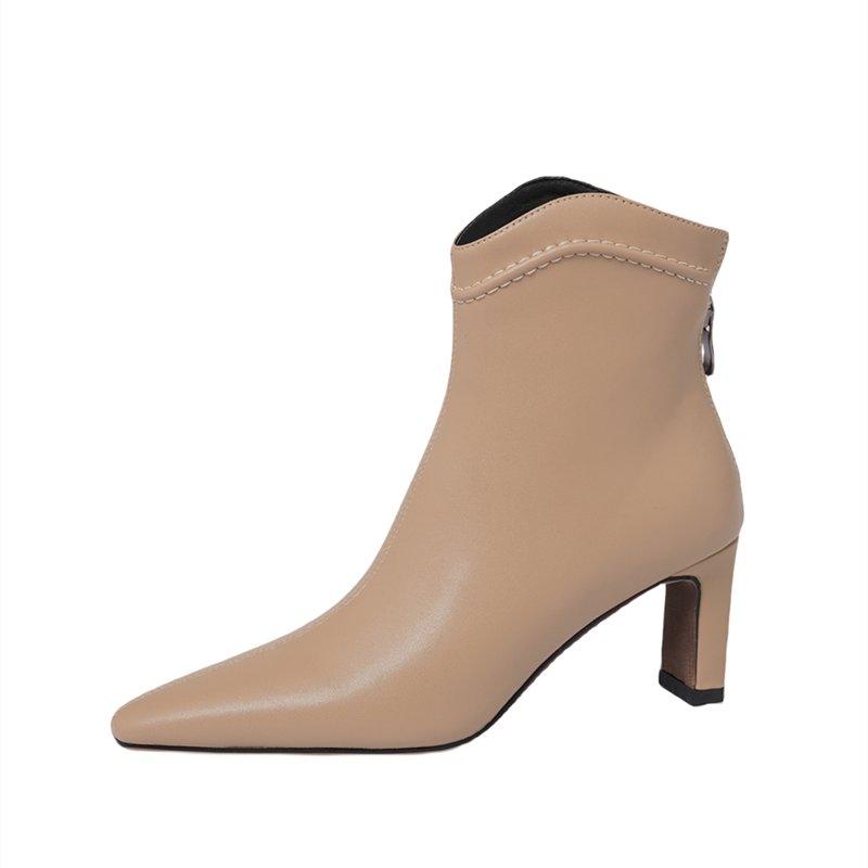 Ingrid Nude Ankle Boots with Heels