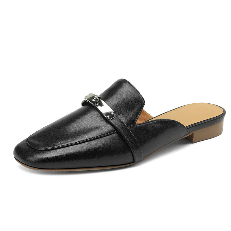 Womens black loafer on sale mules