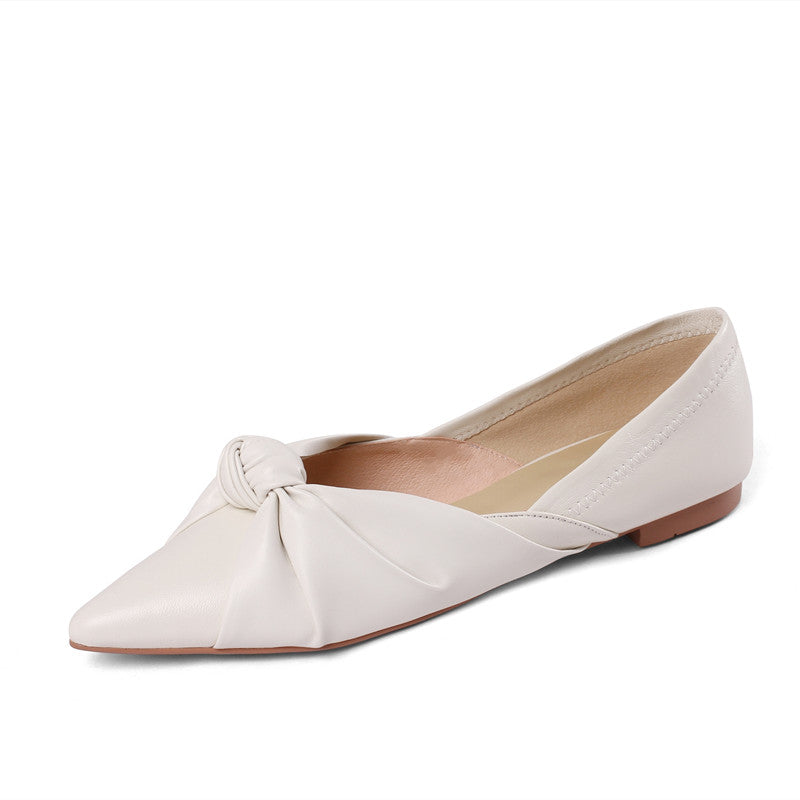 Judy Beige Pointed Toe Flats