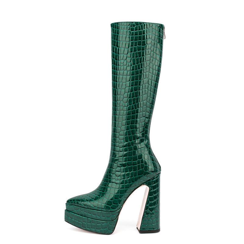 emerald green womens boots size 12