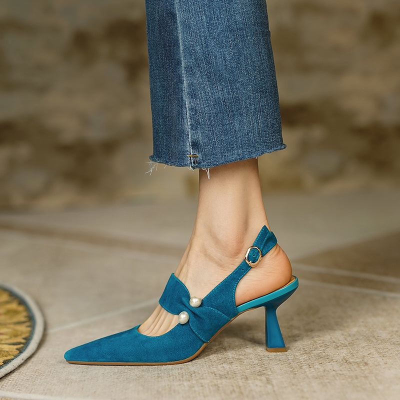 pearl heels blue