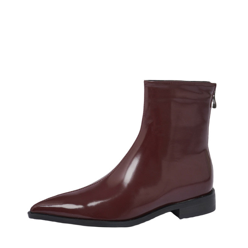 Indie Pointed Toe Burgundy Ankle Boots