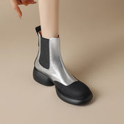 Silver Flat Boots