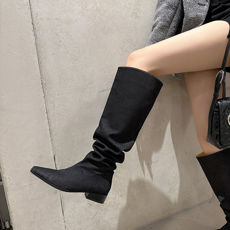 FY Zoe Denim Slouch Boots