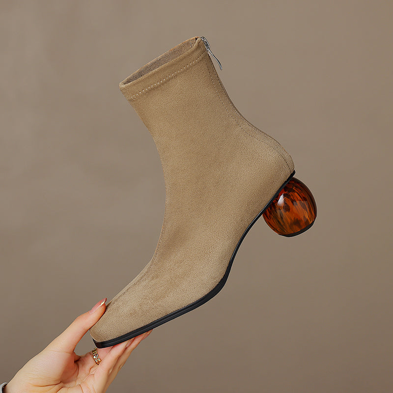 FY Zoe Sculptural Heeled Ankle Boots