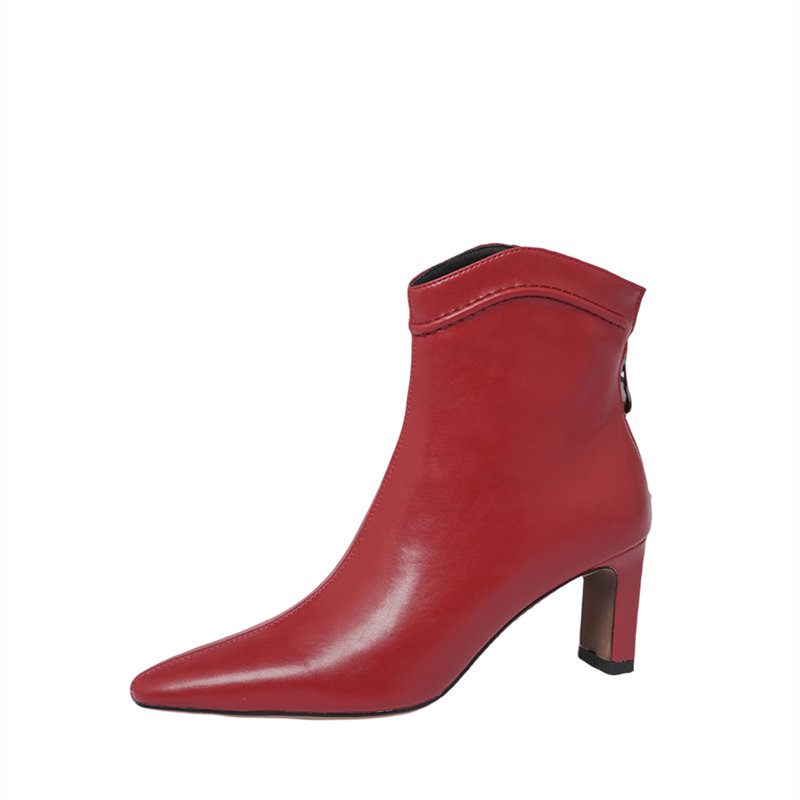 Ingrid Burgundy Ankle Boots with Heels