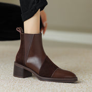 FY Zoe Burgundy Ankle Boots with Low Heels