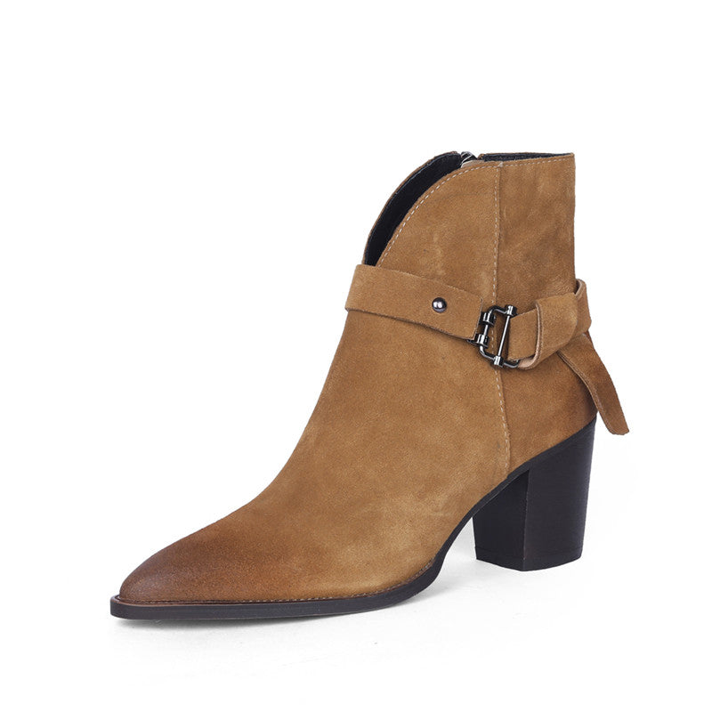 Nyla Suede Western V Cut Boots