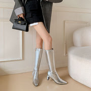 Silver Boots Knee High