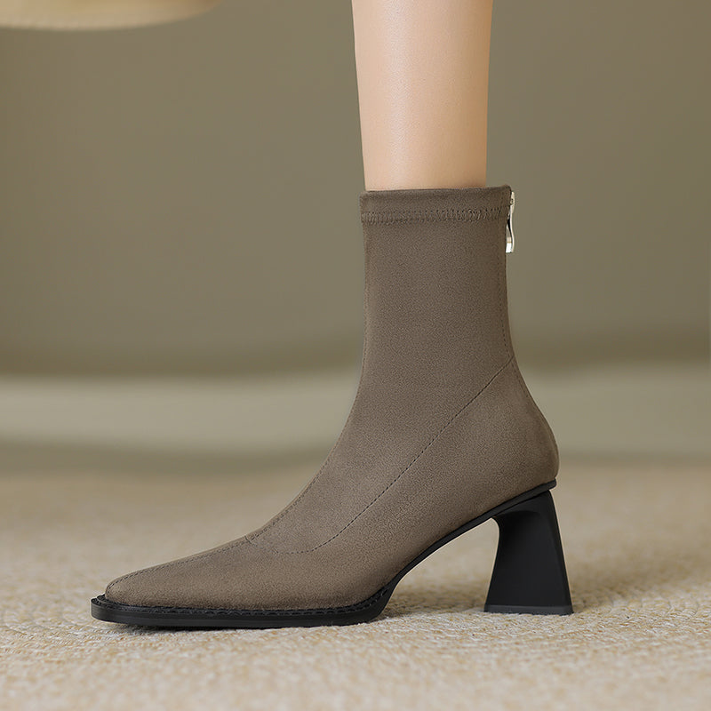 FY Zoe Stylish Heeled Ankle Boots