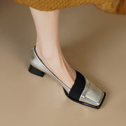 Silver Block Heels