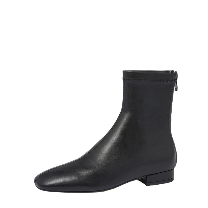 Indie Square Toe Black Sock Ankle Boots