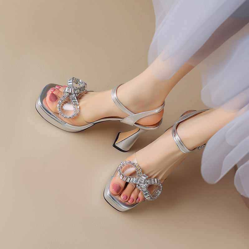 Silver Heel Sandals