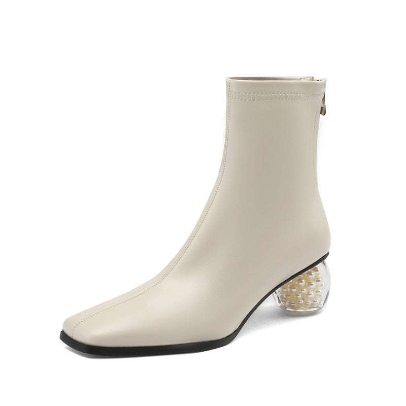 FY Zoe Pearl Heel Ankle Boots