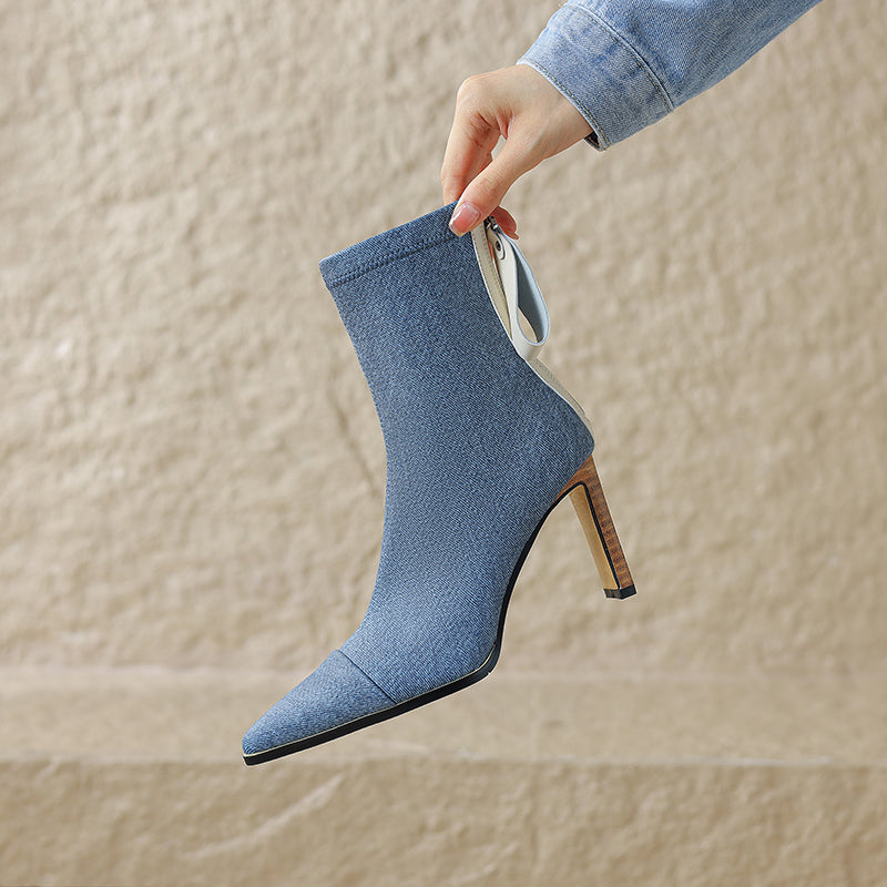FY Zoe Denim Ankle Boots