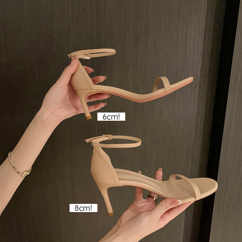 Womens Ankle Strap Sandals Nude