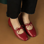 Low Heel Mary Janes with Bow