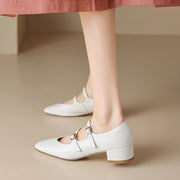 Low Heeled Mary Jane Shoes
