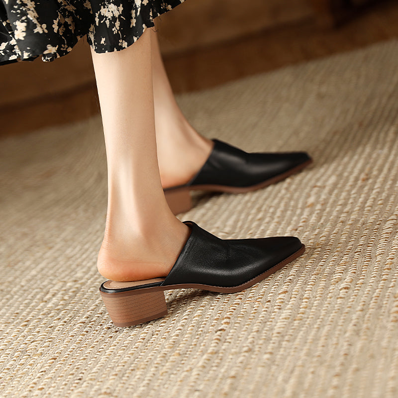 Womens low heel clearance mules