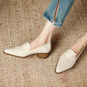 Pointed Toe Loafer Heels