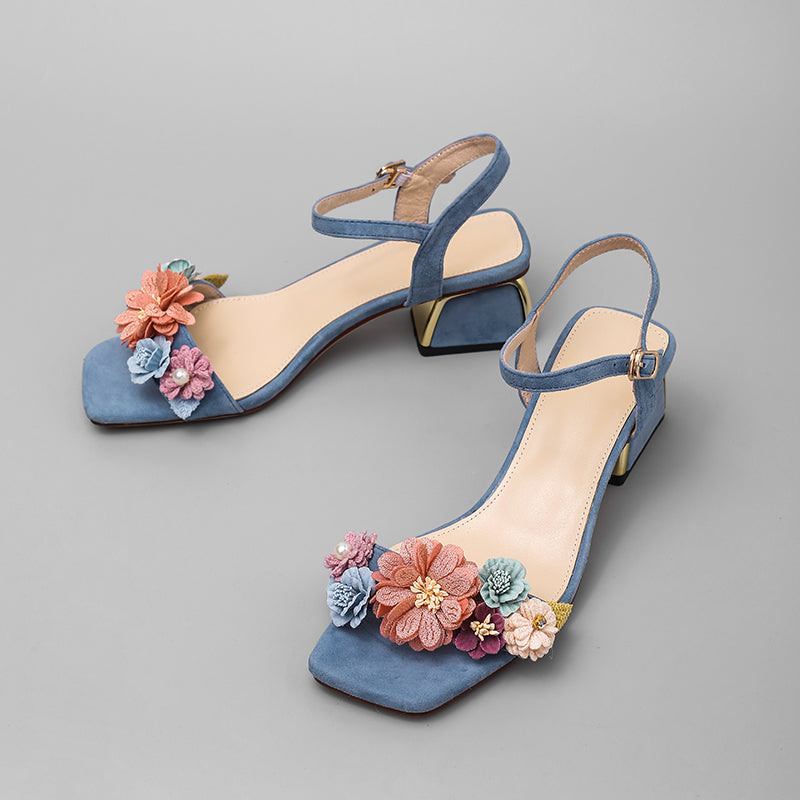 Betty Floral Ankle Strap Sandals