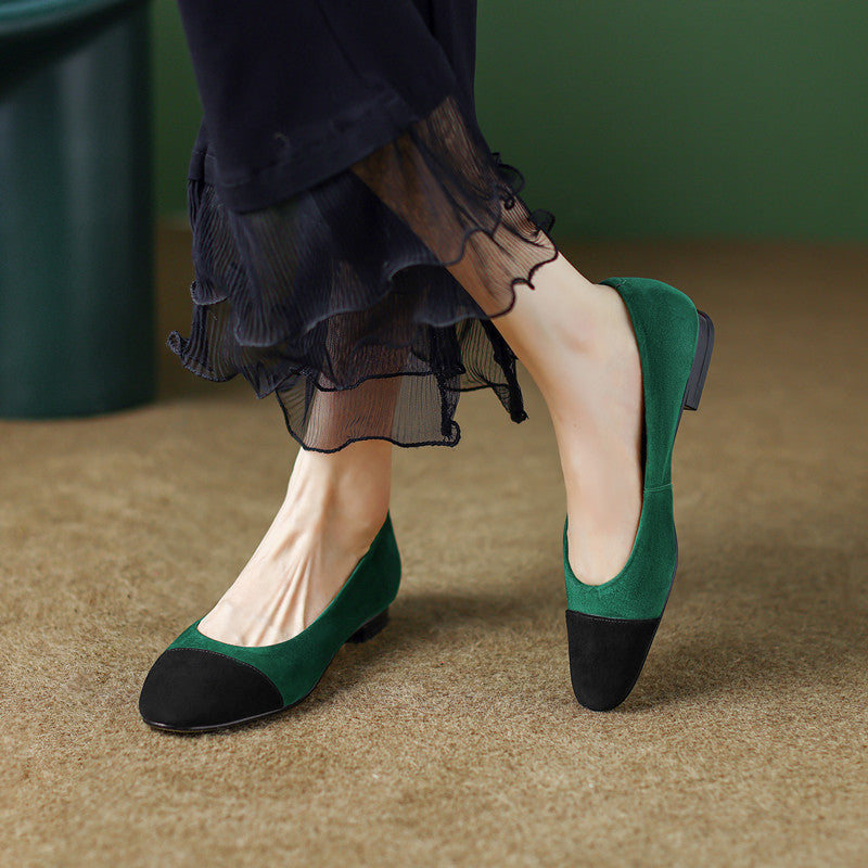 Emerald green shop flat shoes