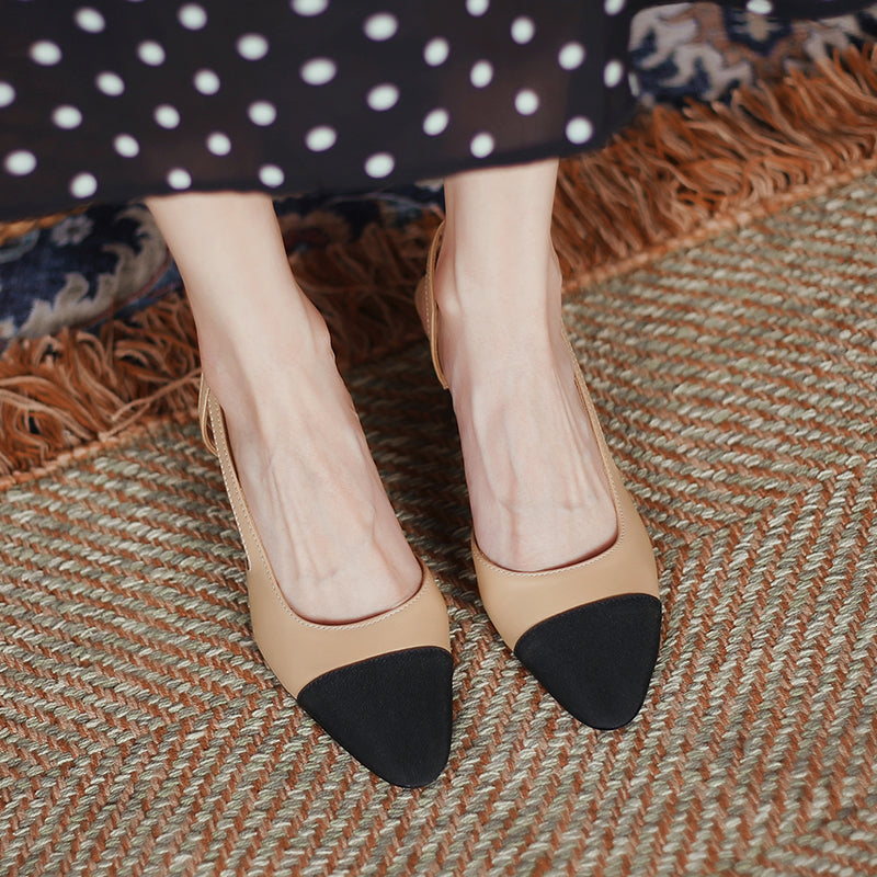 Chunky heel outlet flats