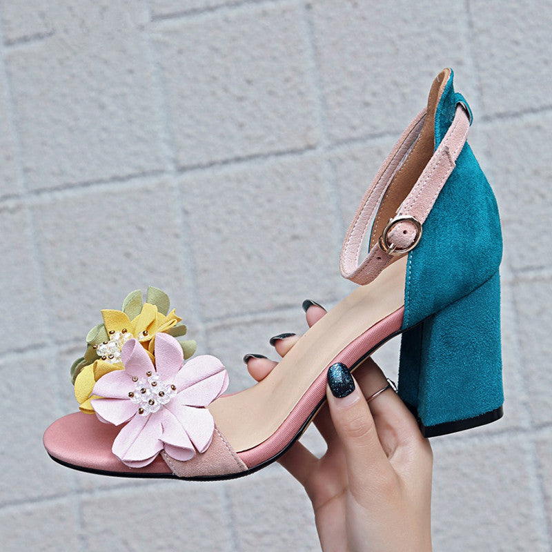 Bessi Floral Ankle Strap Sandals