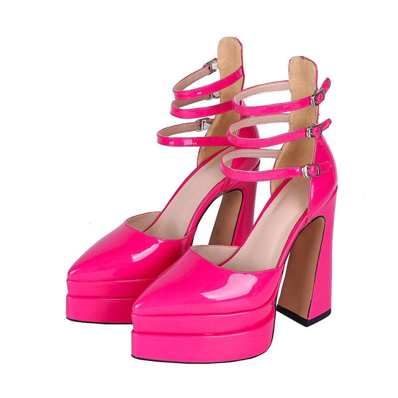 Fraya Hot Pink Platform Heels