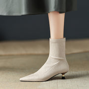 Pointed Toe Beige Boots Womens