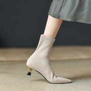 Pointed Toe Beige Boots Womens