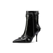 Pointed Toe Studded Boots Womens
