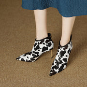 Stiletto Womens Cow Print Boots
