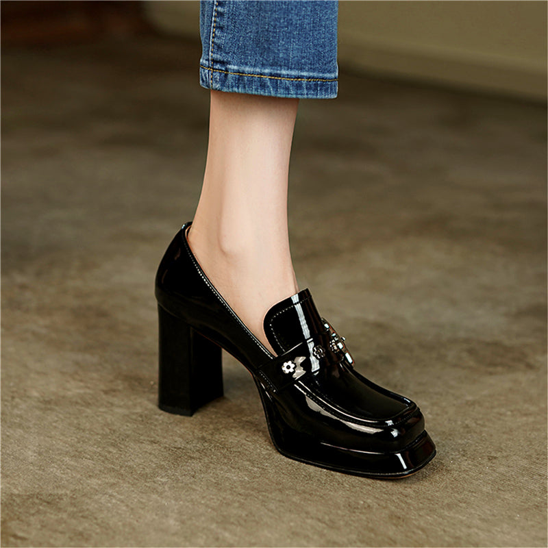 ANGLE LOAFER PRINCESS Green Heels | Women's Green Loafer Heels