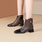 Cap Toe Brown Leather Boots