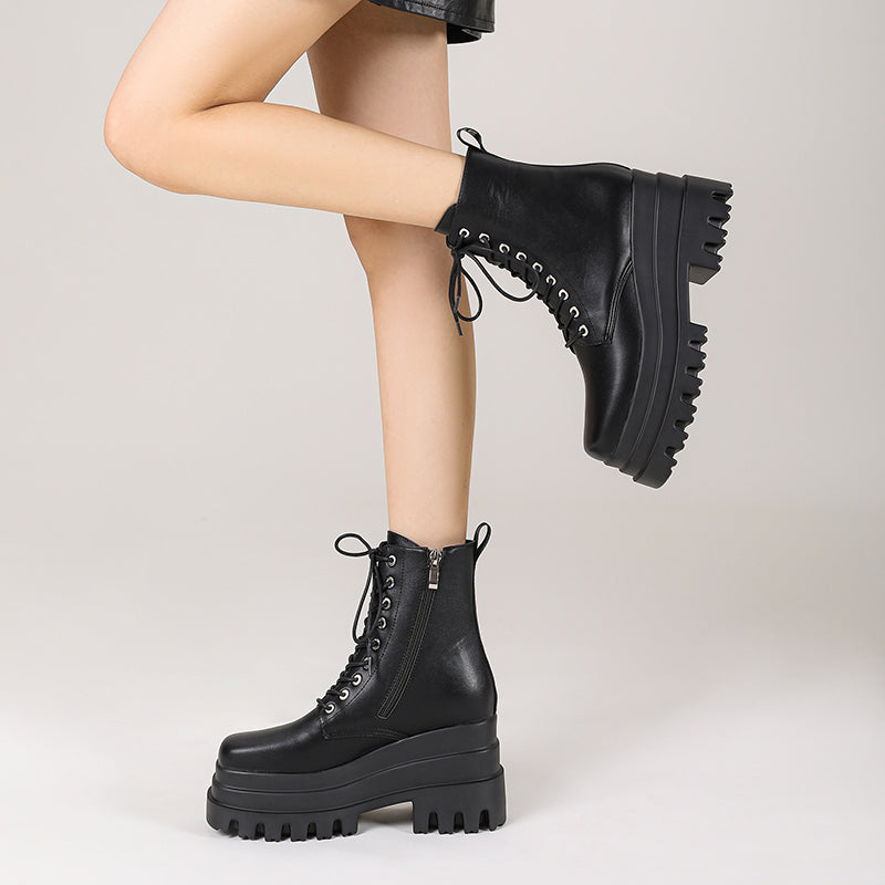 Black Wedge Boots for Women