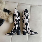 Cow Print Cowboy Boots