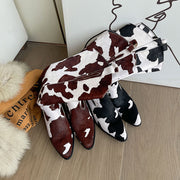Brown Cow Print Cowgirl Boots
