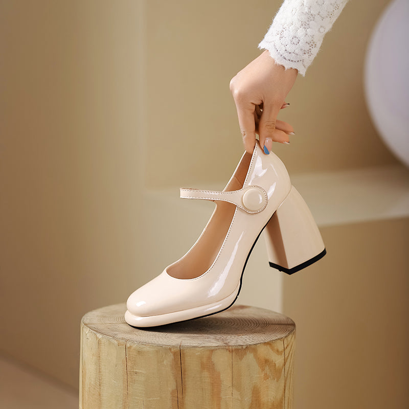 Fashion （white 9cm）Block Heels Platform Shoes Women Pumps 2023 Black White  Heels Mary Jane Shoes Ladies Wedding Shoes Bride Chunky Heels Women DON @  Best Price Online | Jumia Kenya