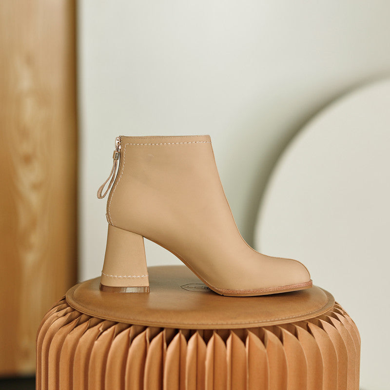 Charli Handmade Genuine Leather Heeled Ankle Boots