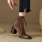 Brown Lace up Ankle Boots
