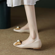 Nude Ballet Flats with Bow