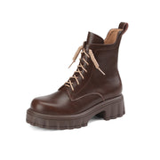 Brown Lace up Boots Womens