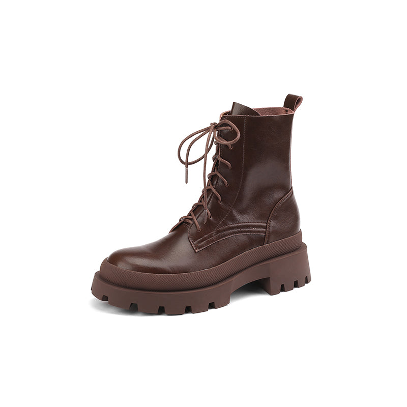 Womens Brown Combat Boots
