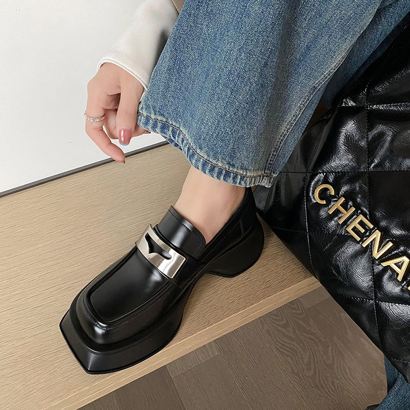 Chunky Platform Loafers Black