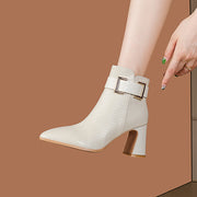 Pointed Toe Beige Boots for Women