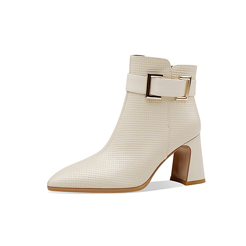 Pointed Toe Beige Boots for Women