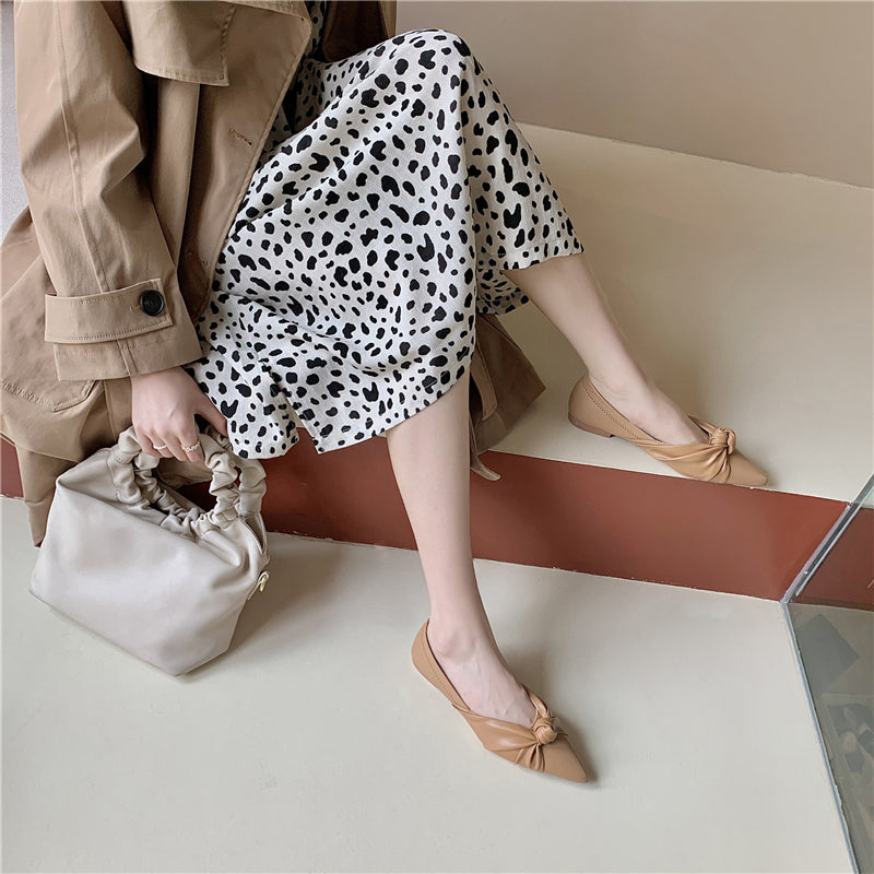 Pointed Toe Nude Flats for Womens
