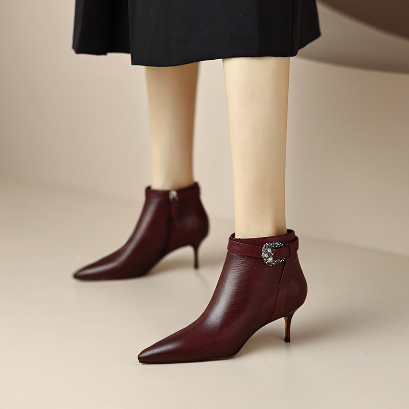 Burgundy Ankle Boots